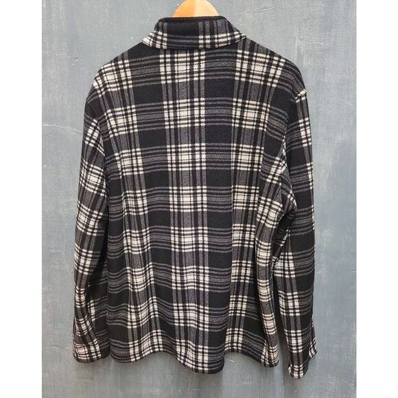 Smith's Workwear Men's Long Sleeve Checked Henley XL Black Plaid - Picture 4 of 12